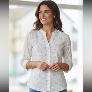 Dalia white/black blouse, NWT, size M